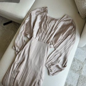 ASTR the Label Satin Champagne Dress